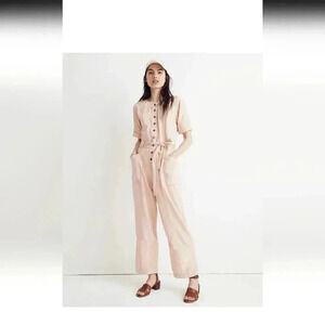 Madewell Top-Stitched Coverall cropped Jumpsuit